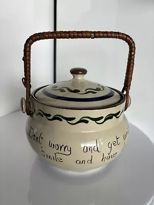 Buy Vintage Torquay Moto Ware Biscuit Barrel Pottery  • 7.50£