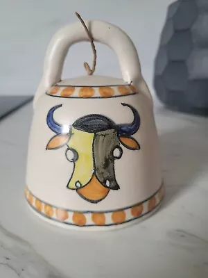 Buy Vintage 60s Talavera Spanish Ceramic Bull Bell Handpainted • 14.99£