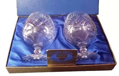 Buy Pair Of Tutbury Crystal Brandy Balloon Glasses Goblets I Boxed Display I VGC • 24.95£