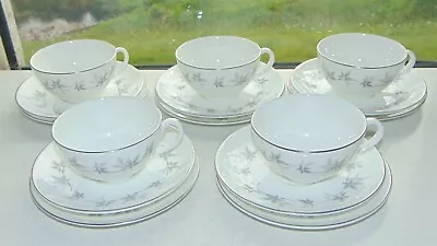 Buy Royal Doulton Fine China Kimberly H4961 15 PC Cups Saucers Plates Silver Grey • 18£