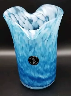 Buy Mtarfa Glassblowers Blue White Vase Signed By The Artist Statement Piece 💙🤍 • 14.99£