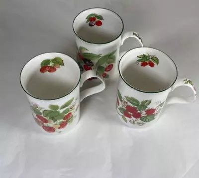 Buy Set Of 3 Roy Kirkham Classic Collection Strawberry Cherry Mugs Fine Bone China • 17.99£