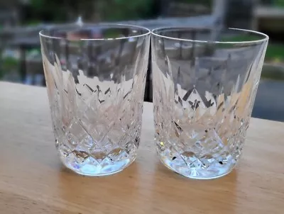 Buy WATERFORD IRISH CRYSTAL 2 X LISMORE PATTERN WHISKY TUMBLER DRINKING GLASSES • 50£