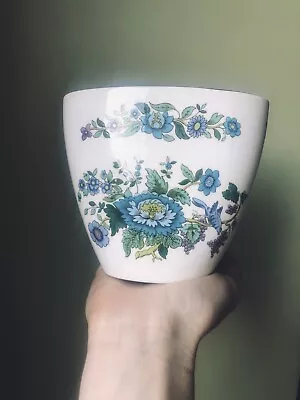 Buy Spode Vase Mulberry Print  Vintage China Blue Floral • 11.95£