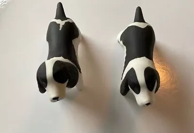 Buy 2 Black & White Hand Painted Spaniel Dogs By Highbank Pottery, Scotland • 15£