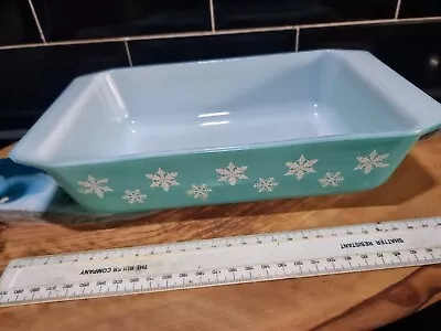 Buy Vintage Pyrex Tableware Fully Marked Snowflake Oblong  Casarole Dish  • 15£