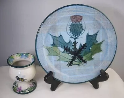 Buy Scottish Tain Studio Art Pottery Fearn Pattern Cup & Glenaldie Thistle Tea Plate • 12.99£