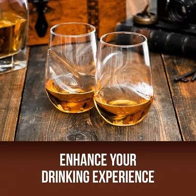 Buy Whiskey Glass Gift Set Of 2 Rocking Whiskey Glasses Tilting Tumblers Bar Wine UK • 13.94£