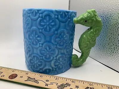 Buy Mudpie Ceramic Sea Horse Mug Cup Coffee Tea Beach Themed Decor Turquoise Color • 11.65£