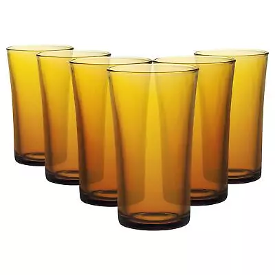 Buy 6x Duralex Lys Highball Glasses Tall Glass Drinking Tumblers Set 280ml Amber • 17£