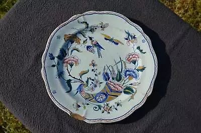Buy Gien Early French Faience China Tin Glazed Ceramic Hand Painted Plate 1870s Corn • 75.88£