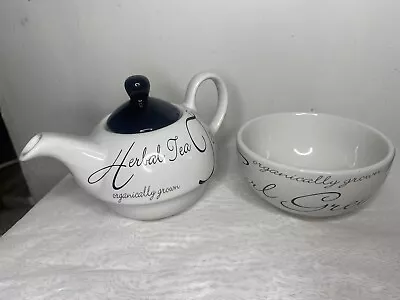 Buy Price & Kensington Black & White Stacking Teapot Script Stoneware • 13.99£