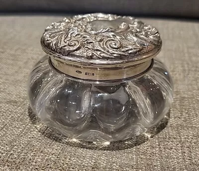 Buy Vintage Vanity Jar Pot Brierley Cut Glass With Broadway & Co Solid Silver Lid • 49.99£