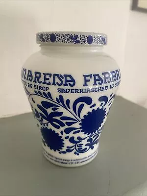 Buy Amarena Fabbri Blue & White Glass Storage Pot With Metal Screw-on Lid (empty) • 5£