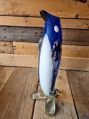 Buy Vintage 1960s Blue Figurine / Bud Vase Of A Penguin Bird • 18£