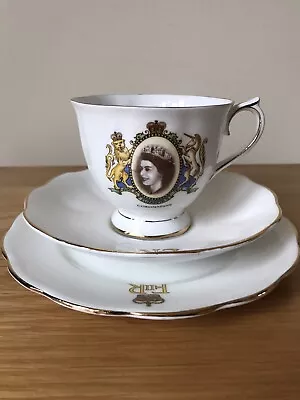 Buy ROYAL ALBERT QUEEN ELIZABETH 11 CORONATION JUNE 2nd 1953 TRIO BONE CHINA  • 26£