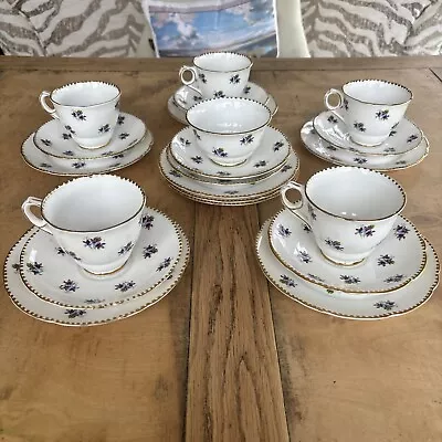 Buy Royal Stafford Bone China Sweet Violets Tea Set Cups Trios X5 + Spares /Vintage • 69.99£