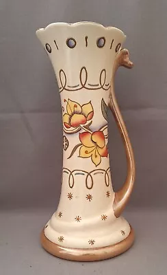 Buy A TALL CHARLOTTE RHEAD TUBE LINED BURSLEY WARE HANDLED VASE  PATT TL95 C1950's • 25£