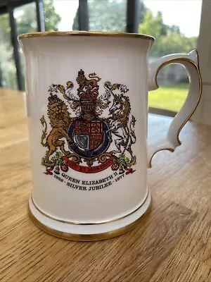 Buy Royal Grafton Fine Bone China Tankard Mug Queen Elizabeth II Silver Jubilee 1977 • 19.99£