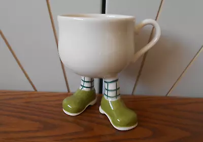 Buy STANDING STILL MUG Walking Ware Cup CARLTON WARE Lustre Pottery 1980 Green Shoes • 29.99£