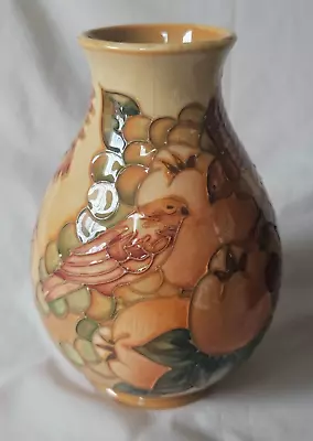 Buy Stunning Moorcroft Large Vase With Original Box, Finches And Peaches Design • 250£