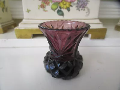 Buy Amethyst Depression Glass Thistle Vase • 12.21£