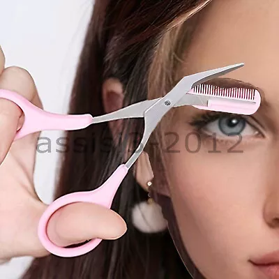 Buy EYEBROW TRIMMER SCISSORS With COMB ATTACHMENT Tidy Defining Cruelty Free NEW UK • 2.98£