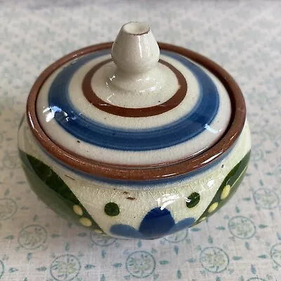 Buy Devon Motto Ware Pottery Scandy Pattern Lidded Pomade Pot Jar • 7.99£