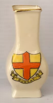 Buy Goss & Crested China: Bungay (suffolk) Crest On Tuscan China Square Vase • 2.99£