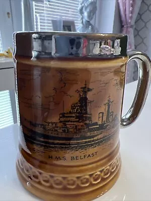 Buy Tankard Lord Nelson Pottery HMS Belfast 10 Cm Tall • 6£