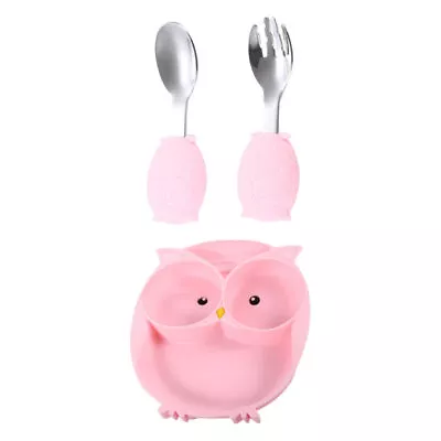 Buy  Owl Cutlery 316 Antibacterial Stainless Steel Child Baby Feeding Tableware Kit • 19.65£