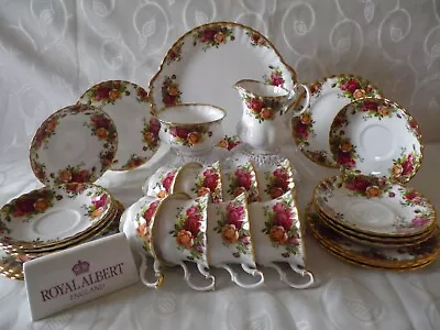 Buy R.albert Old Country Roses, 27 Piece Tea Set, Serves 8, Very Good Condition, • 72£