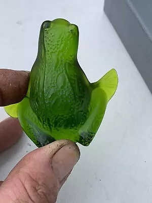 Buy Lalique Glass Figurine Frog Jumping Lime Green In Original Box Perfect Condition • 135£