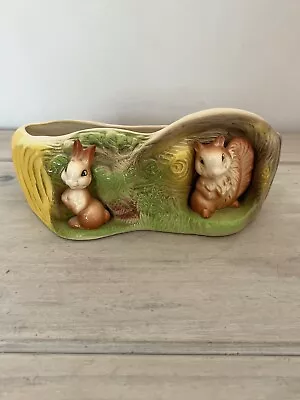 Buy Withernsea Eastgate Pottery Log Planter With Rabbit & Squirrel Succulent Planter • 10£