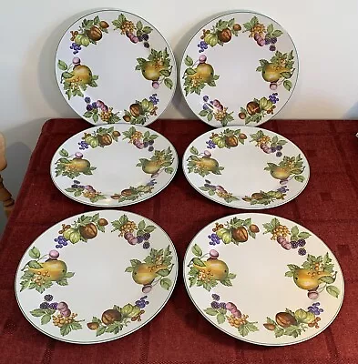 Buy 6 Royal Norfolk Fruit Patterned Dinner Plates App 27cm • 15£