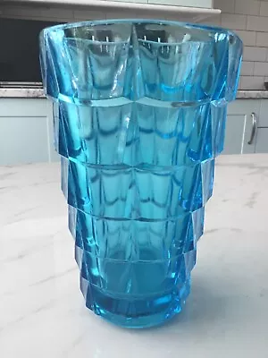 Buy Vintage 1970s Luminarc ?  Large Blue Art Glass Vase • 20£