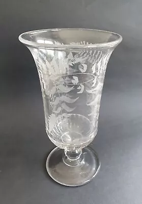 Buy 1857 Antique Victorian Sowerby Engraved Fern Pattern Pressed Glass Celery Vase • 50£