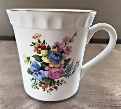 Buy Crown Staffordshire England Fine Bone China Tea Cup Floral Bouquet 8 Oz W/ Gold • 11.64£
