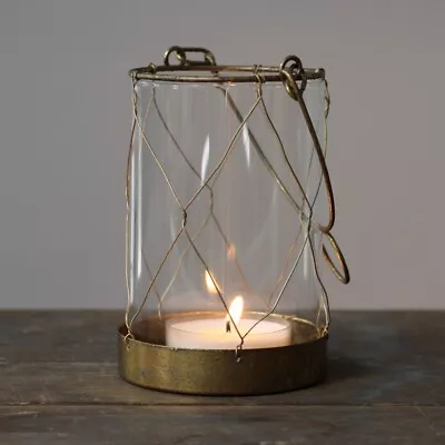 Buy Gold Antique Style Lantern Candle Holder - Rustic Hanging Candle Lantern • 14.95£