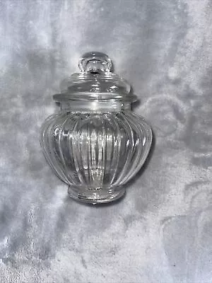 Buy Glass Sweet / Candle Jar With Lid - 9.7cm X 12.4cm - Vintage Style Rounded • 4£