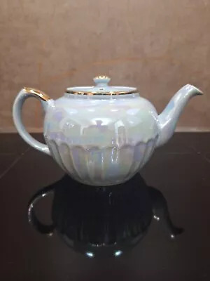 Buy Art Deco Sadler Teapot Iridescent Blue With Gilding/Pearlescent Finish Excellent • 18.99£