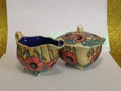 Buy Old Tupton Ware Multicoloured Creamer And Sugar Pot With Lid. Vintage. • 38£