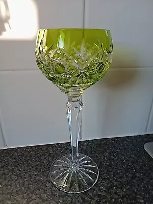 Buy Bohemian Green Crystal Hock Wine Glass 8  • 29.99£