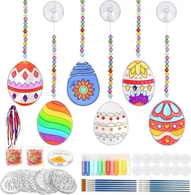 Buy Easter Egg Suncatcher Crafts For Kids Window Art For Children DIY Stained Glass • 3.99£
