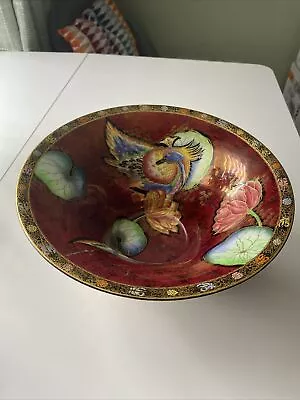 Buy Carlton Armand Lustre Ware Footed Bowl Crested Bird Water Lily Collectable • 30£