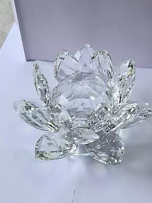 Buy Crystal Lotus Flower Ornament Large Crystal Craft Home Decor Flowers 15cm • 20.99£