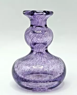 Buy Vintage Boda Miniature Art Glass Purple Vase. Signed On Base. Perfect Condition • 8.50£