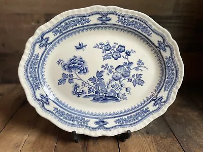 Buy Vintage MASONS PATENT IRONSTONE CHINA Platter 15 X 10 Blue White MANCHU • 41.94£