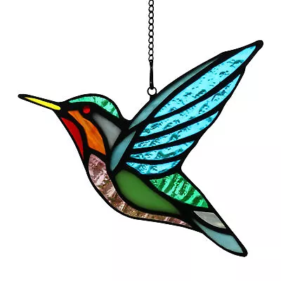 Buy Stained Glass Hummingbird Hanging Ornament Window Suncatcher Home Wall Decor 1pc • 9.71£