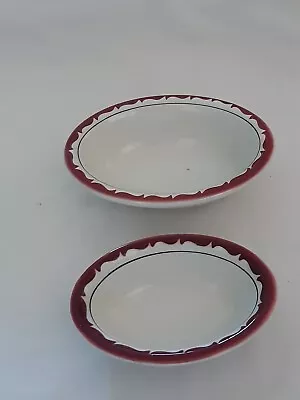 Buy Grindley Hotel Ware England “Duraline” 2 Small Oval Bowls • 0.99£